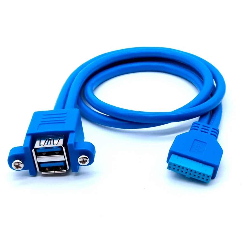 

USB3.0 front panel cable with 19 pins, 20 pins to two ports up and down. USB3.0 adapter cable DIY chassis 0.5m