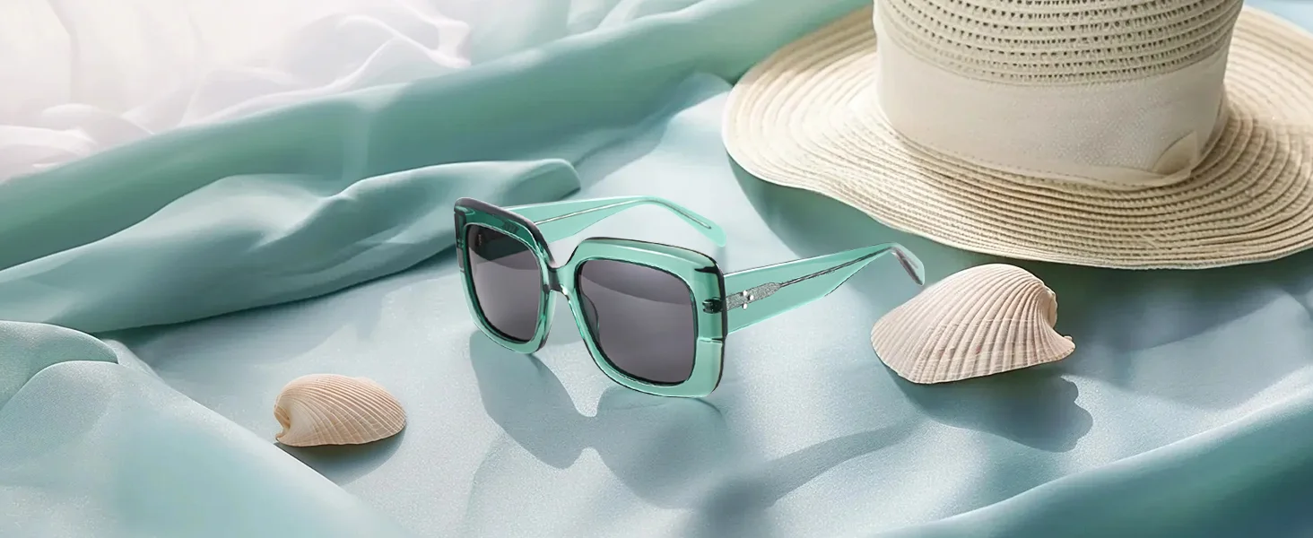 ZENOTTIC Neuheiten Frauen Große Rechteck Polarisierte Sonnenbrille UV400 Schutz Acetat Quadrat Sonnenbrille Mode Schatten – Detail 9