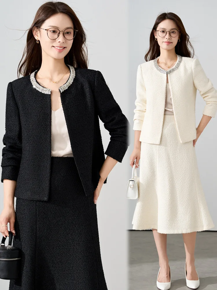 

Women's Suit Jacket2025New autumn and winter high-end, stylish, elegant, fashionable socialite professional two-piece suit