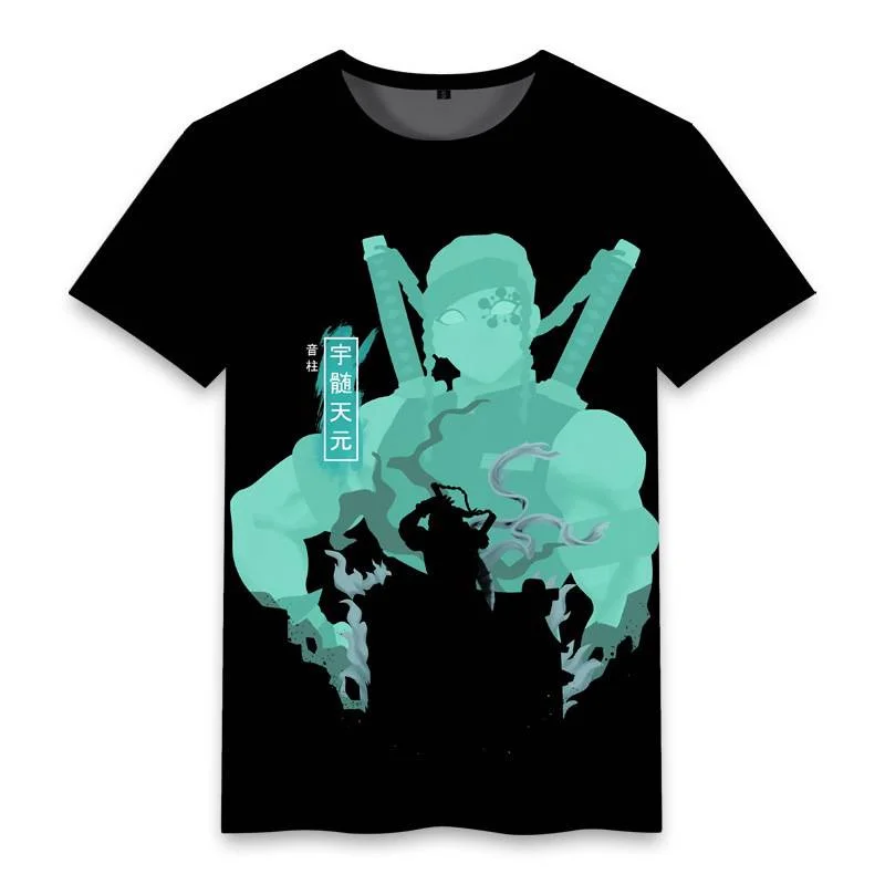 شيطان القاتل قاتل الانمي تي شيرت قصير الأكمام للجنسين بلايز عادية فضفاض Kimetsu No Yaiba الجرافيك المحملة الصيف التجفيف السريع تنفس #2