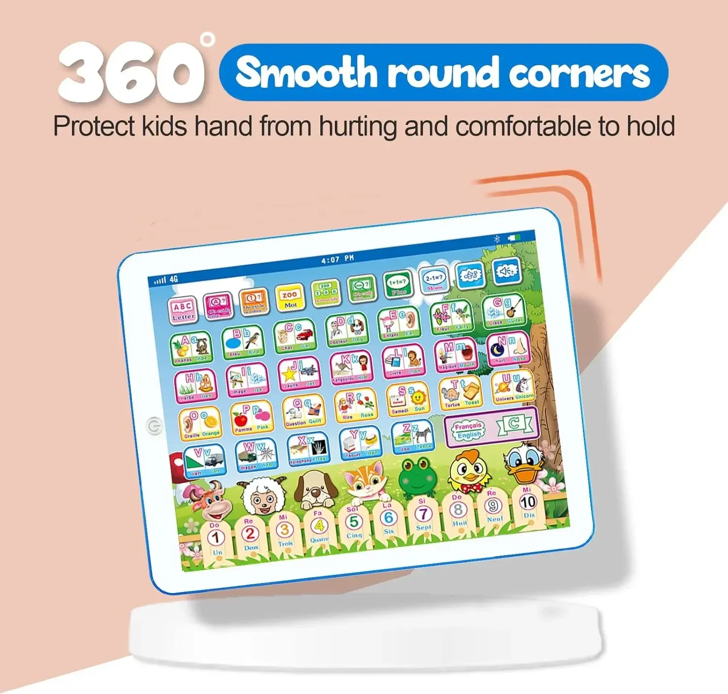 Giocattolo per tablet di apprendimento bilingue francese inglese Impara l'alfabeto ABC Giocattoli educativi interattivi Regalo per i più piccoli dei bambini