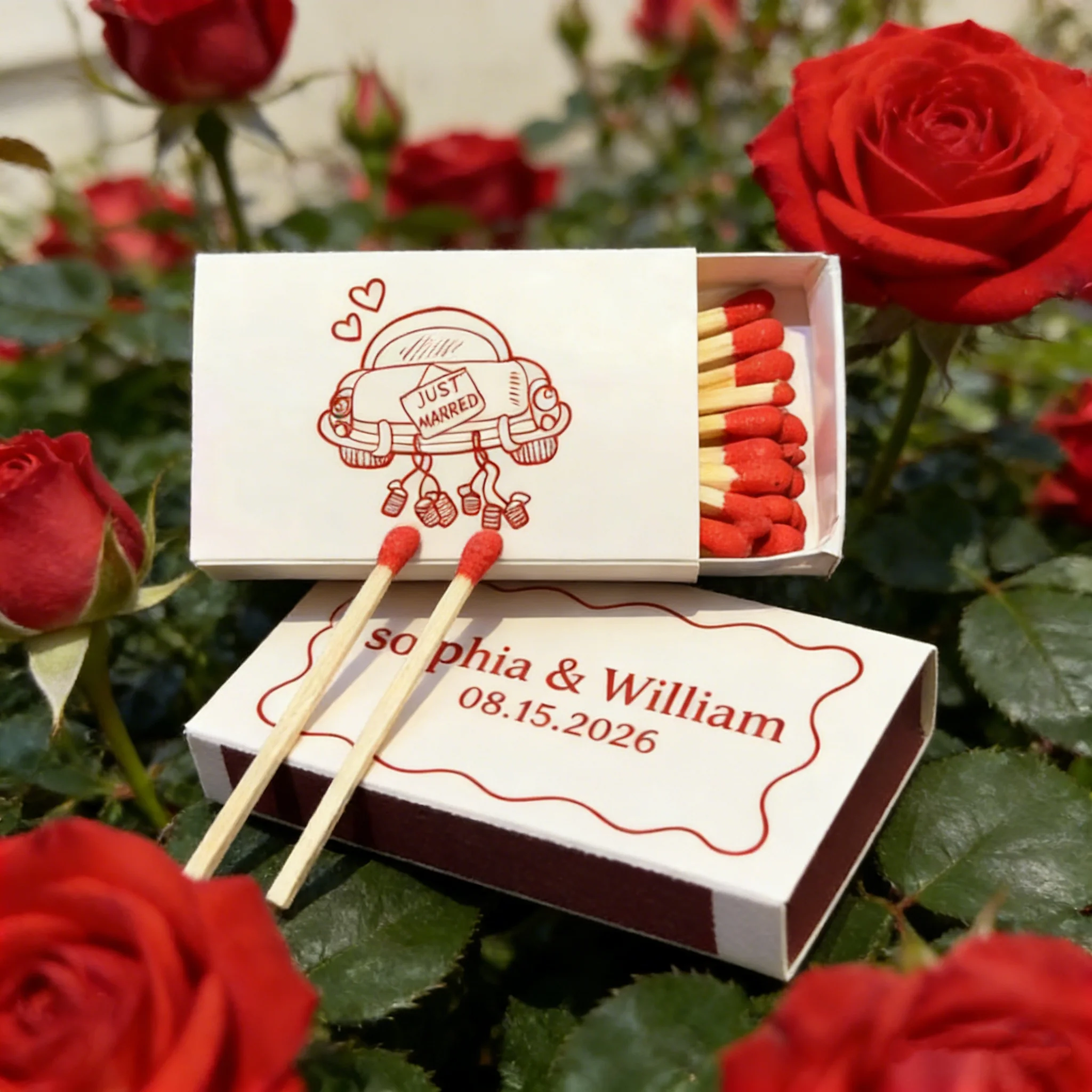 

Персонализированные коробочки для спичек «Just Married», индивидуальные свадебные сувениры оптом для гостей, декор для девичника и свадебной вечеринки