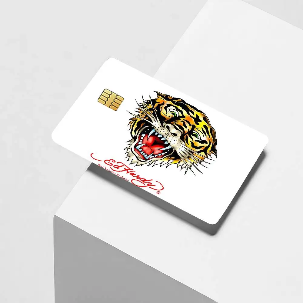 Fashion print E-Ed H-Hardy Credit Card Decorative Card Stickers Suitable For Bank Cards Metro Transit Anti-scratch Gift 4PCS