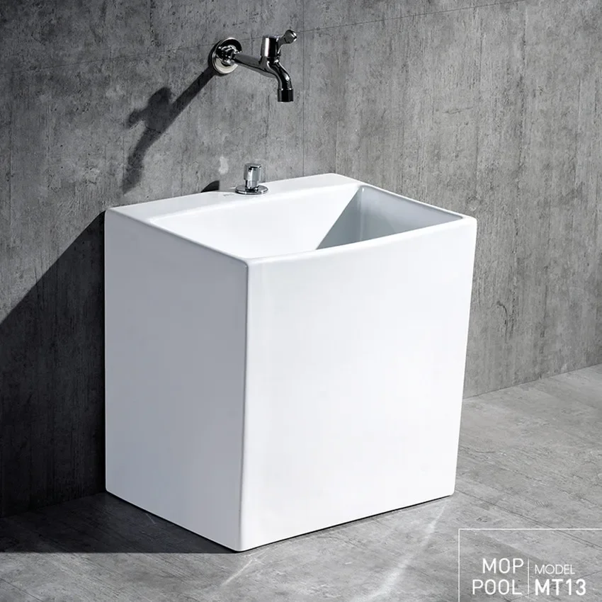 Bathroom mop pool, ceramic table-controlled mop pool, balcony floor-to-ceiling household