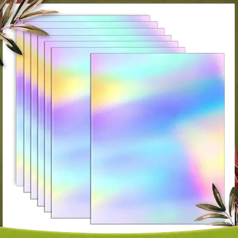 ABDW-Metallic Holographic Card Shiny Mirror Paper Sheets Replacement Accessories Reflective Post Board Size 8.5 X 11 Inch 50 Pac
