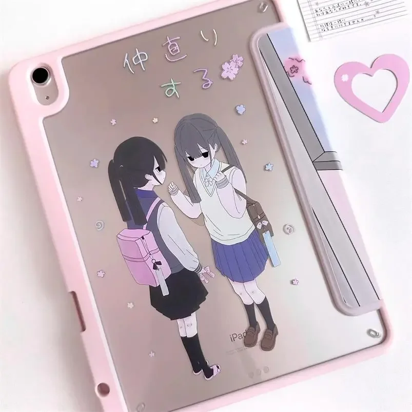 

Japanese Anime Girl Y2K Sakura Tablet Case For iPad Pro 11 13 8.3 M5 M4 M3 5/6th 7/8/9/10/11th Mini 6 7 Air 3 4 5 6 Stand Cover