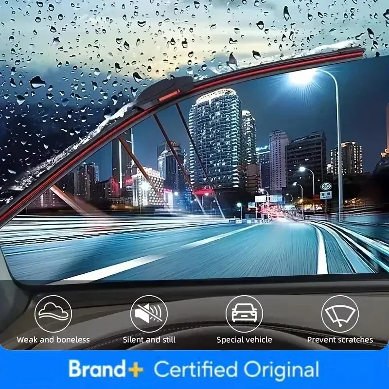 1/2Pcs Car Wiper U-shaped Windshield Wiper Clear Vision Effect Wipers Simple Installation Windscreen Wiper Quiet Mute Car Wipers