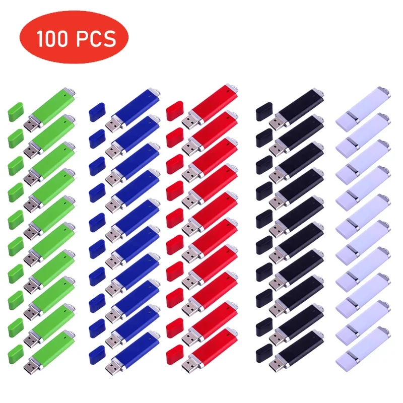 100 PCS LOT USB Flash Drive 64GB Free Custom Logo Memory Stick 32GB Waterproof Pen Drive 32GB 100Pcs USB Stick 64GB Flash