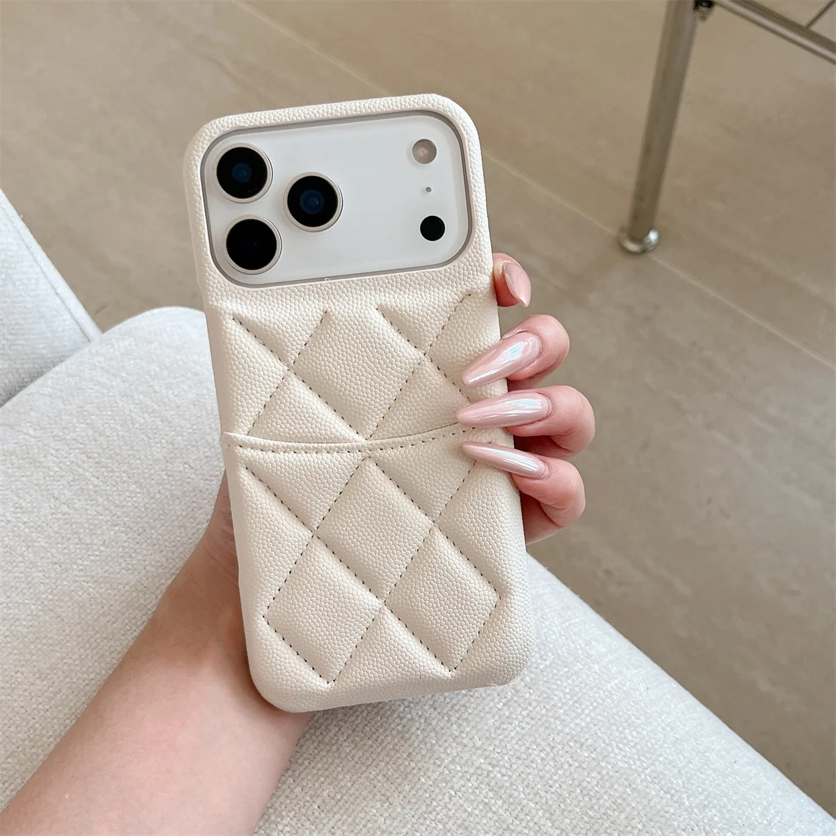 Hochwertige, luxuriöse Leder-Geldbörsen-Kartensteckplatz-Handyhülle für iPhone 17, Air 16, 15, 14, 13, 12, Pro Max, stoßfeste Abdeckung