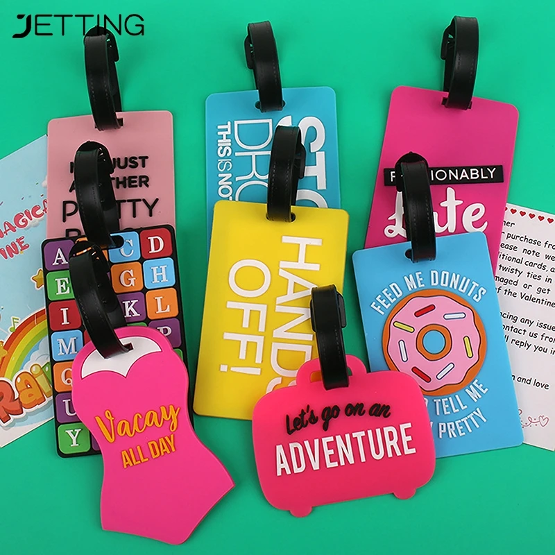 1PC Cute Travel Accessories Luggage Tags Suitcase Cartoon Style Silicon Portable Travel Label