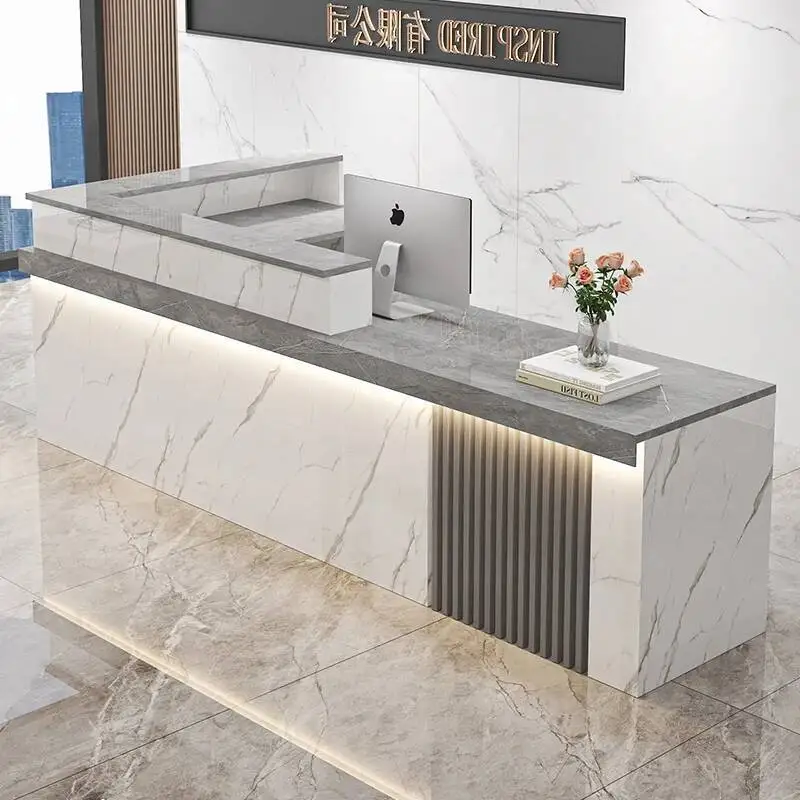 

Modern Reception Desks Luxury Professional Simple Glamour Storage Bar Counter Salon Commercial Recepcja Commercial Furniture