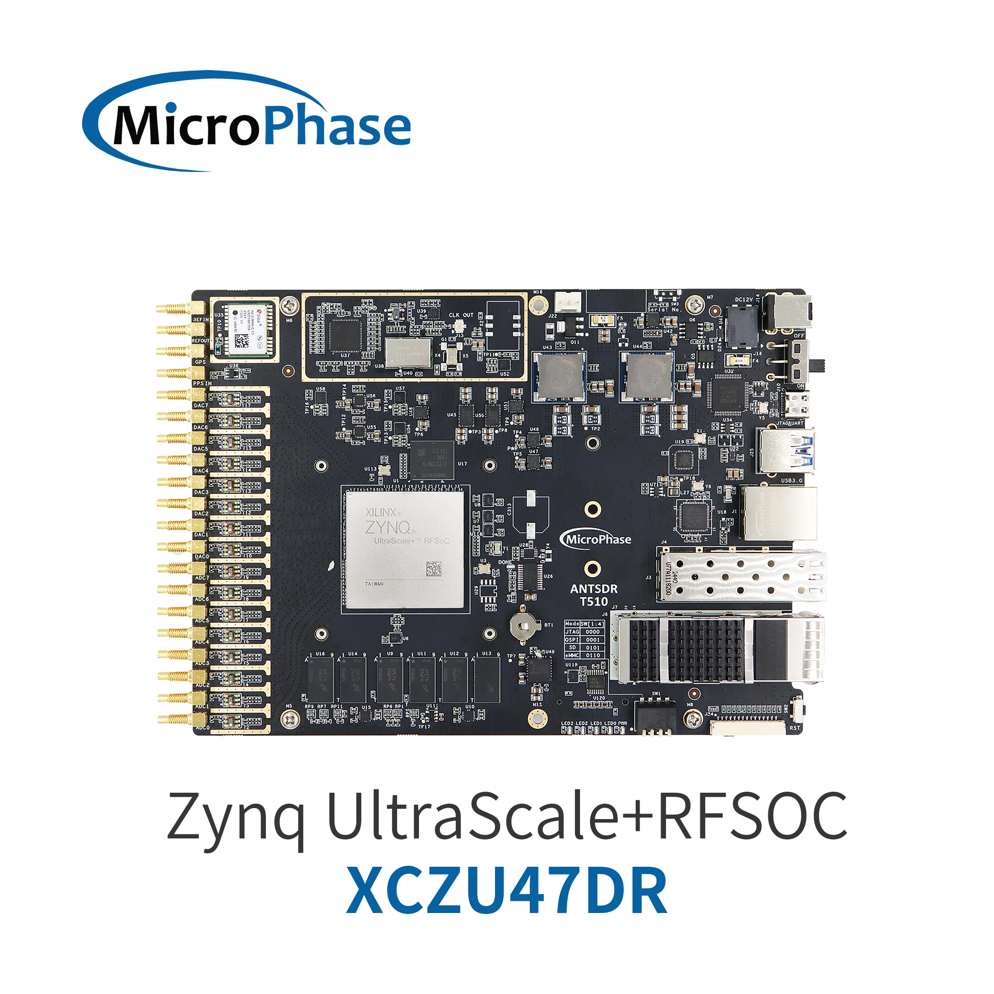 Placa de desenvolvimento microfásica T510 Xilinx FPGA ZYNQ UltraScale + RFSOC XCZU47DR ADC 14bit 5Gsps DAC 14bit 9.85Gsps