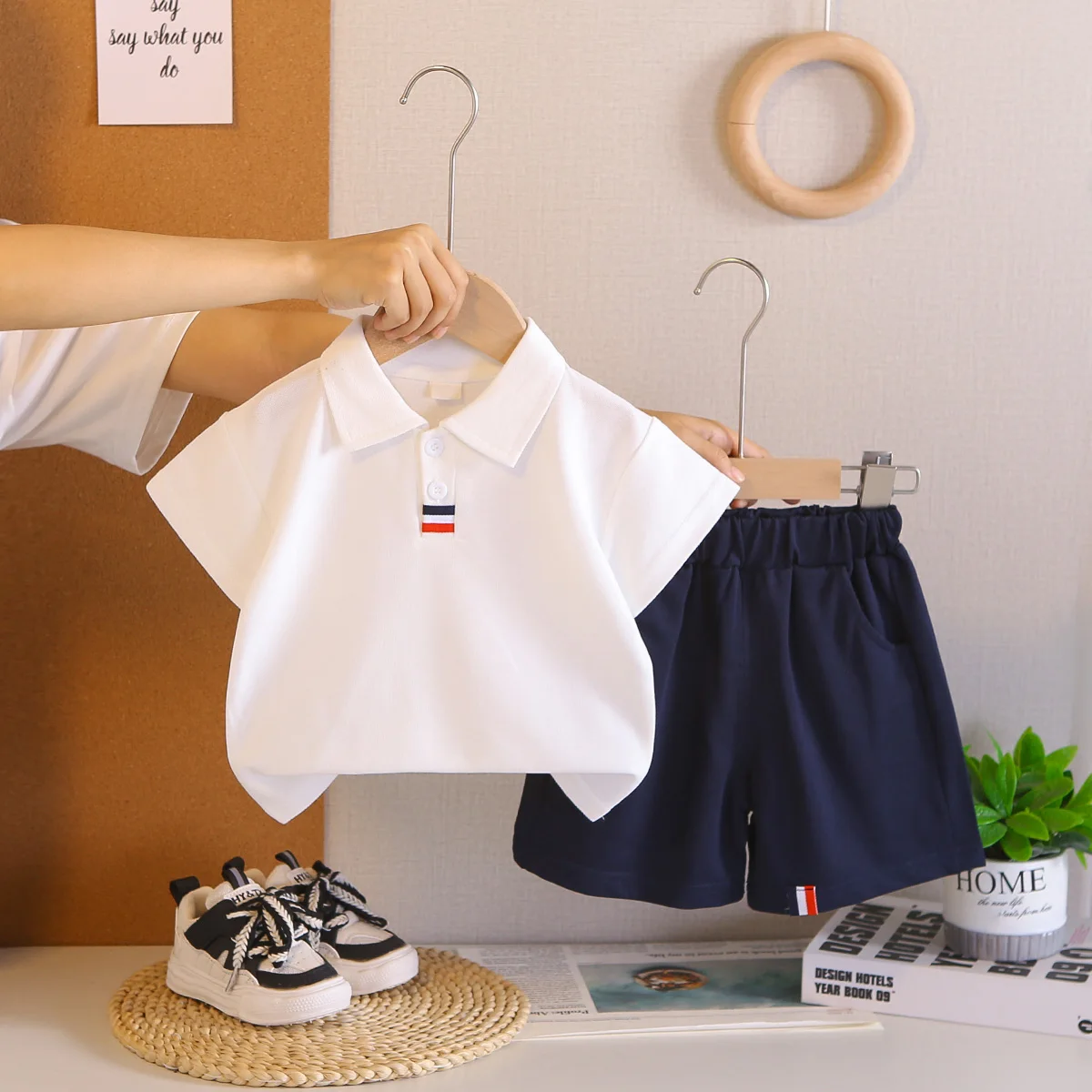 Summer New Fashion Children Baby Girls Boys Clothes Preppy Style Polo TShirt Shorts 2pcs/Set Kids Cotton Toddler Casual Outfits