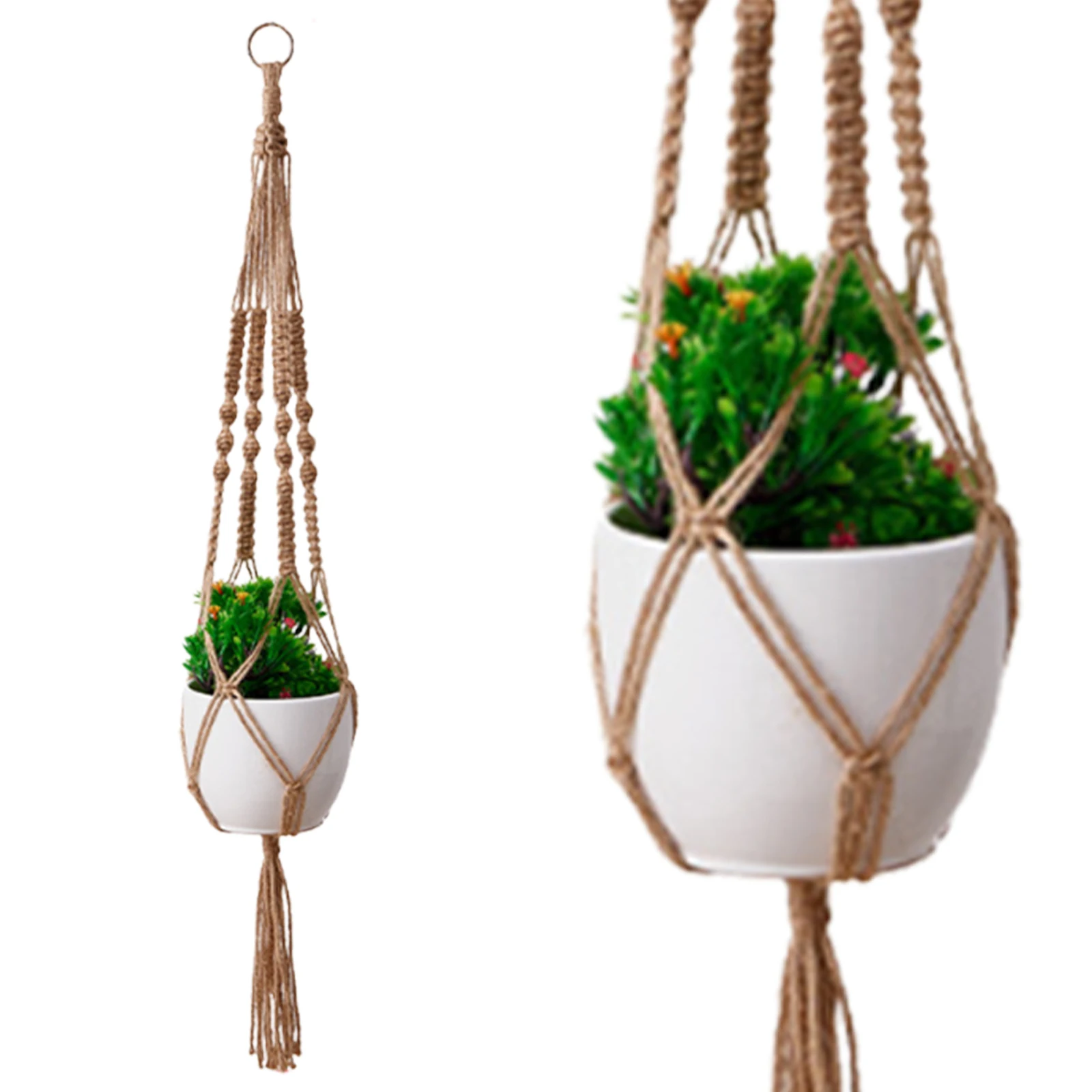 Plant Hanger Brackets (Pots Not Included) Flower Pot Baskets Hanging Net Woven Cotton Rope for Indoor Outdoor Garden Balcony
