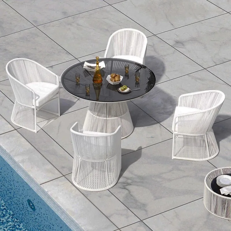 Coffee Table Homestay Garden Chairs Outdoor Terrace Courtyard Living Room Garden Hotel Aluminum Furniture Silla De Jardín MHSF