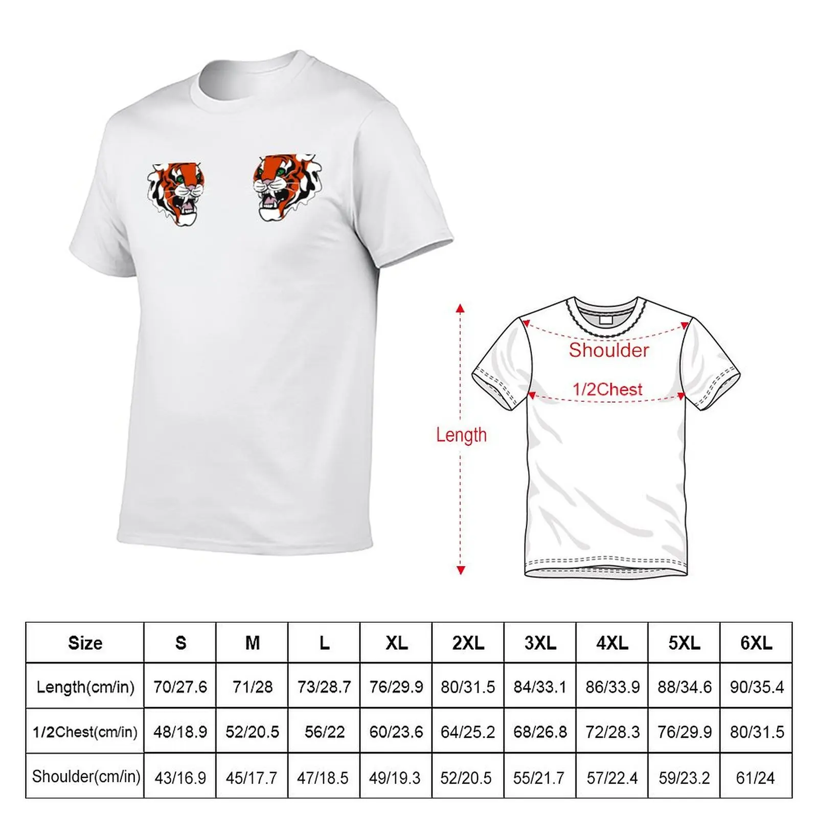 Tiger Wild Print Animal T-Shirt man t shirt cotton cotton tshirt 100% T-Shirt