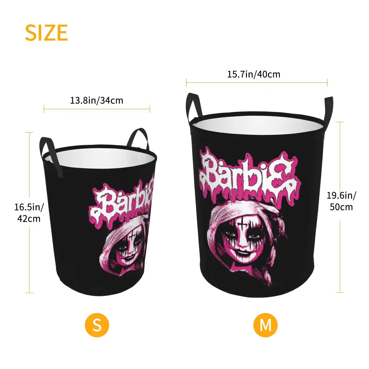 Custom Barbie Girl Laundry Hamper Large Clothes Storage Basket Disney Toys Bin Organizer for Nursery