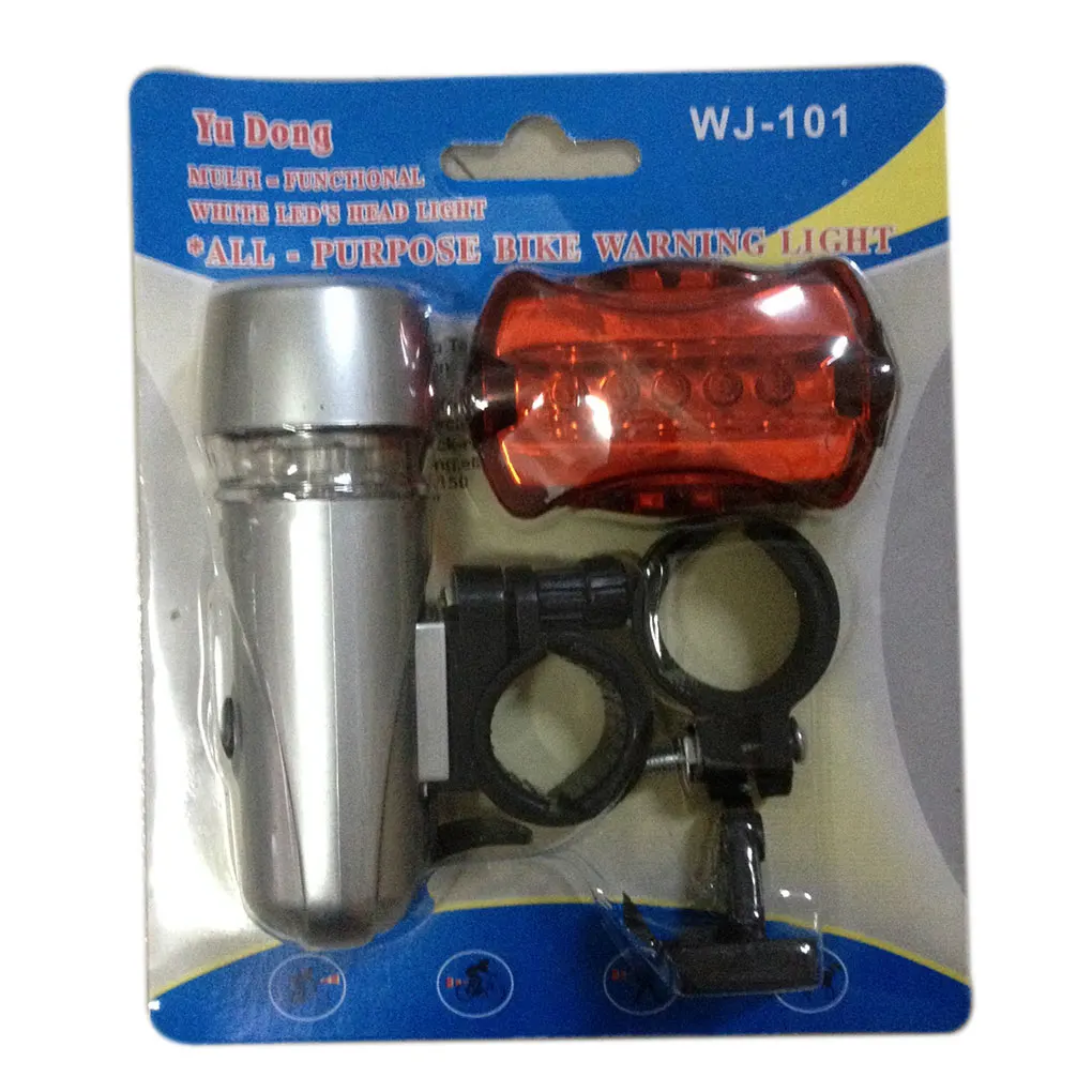 Waterproof Bright 5 LED Bike Bicycle Front Head Light Rear Back Tail Lamp Taillight Headlight
