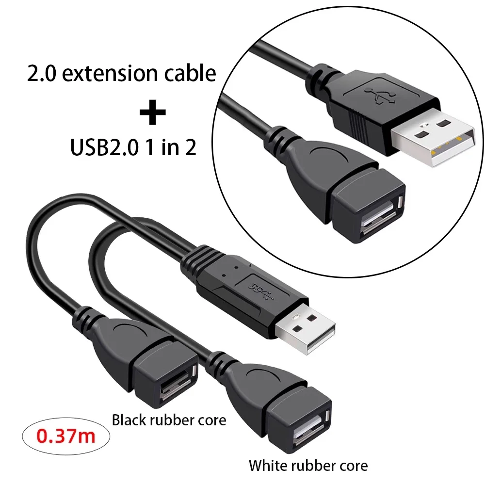 كابل USB عالي السرعة 2.0/3.0 مزدوج لنقل البيانات والشحن متوافق مع قرص فلاش USB NIC القرص الصلب المحمول