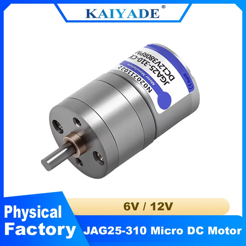 JGA25-310 Miniature Geared DC Motor High Torque 6V 12V Electric Gear Motor RPM 8/10/17/23/39/50/18180/77/130/170/280/1360