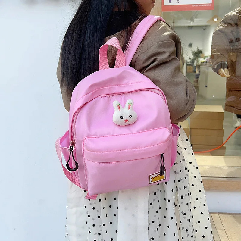 Korean Fashion Cartoon Kindergarten Schoolbag Lightweight Simplicity Nylon Cute Children Mini Backpack Preschool Backpack