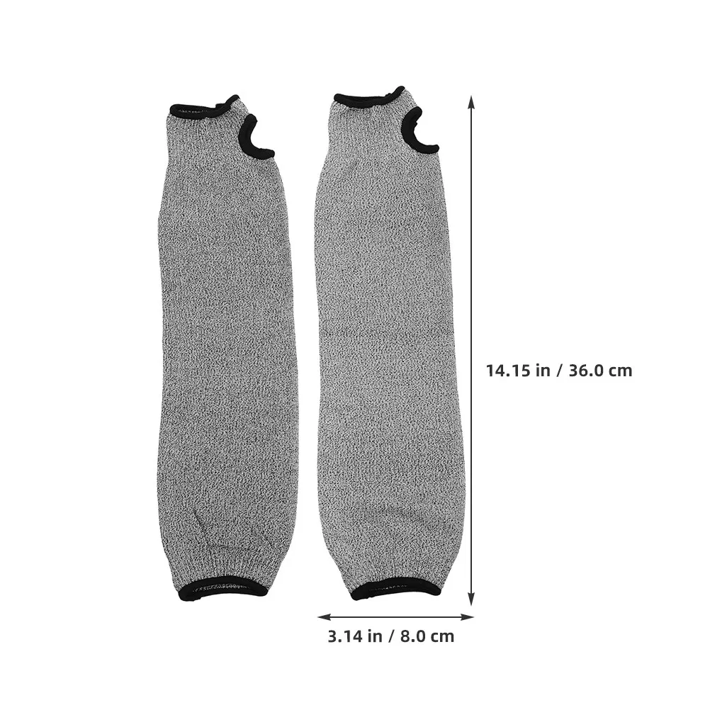 2Pcs Cut Resistant Arm Sleeve Thumb Hole Protective Work Sleeve Slash Resistant Arm Guard Forearm Guard for Industrial