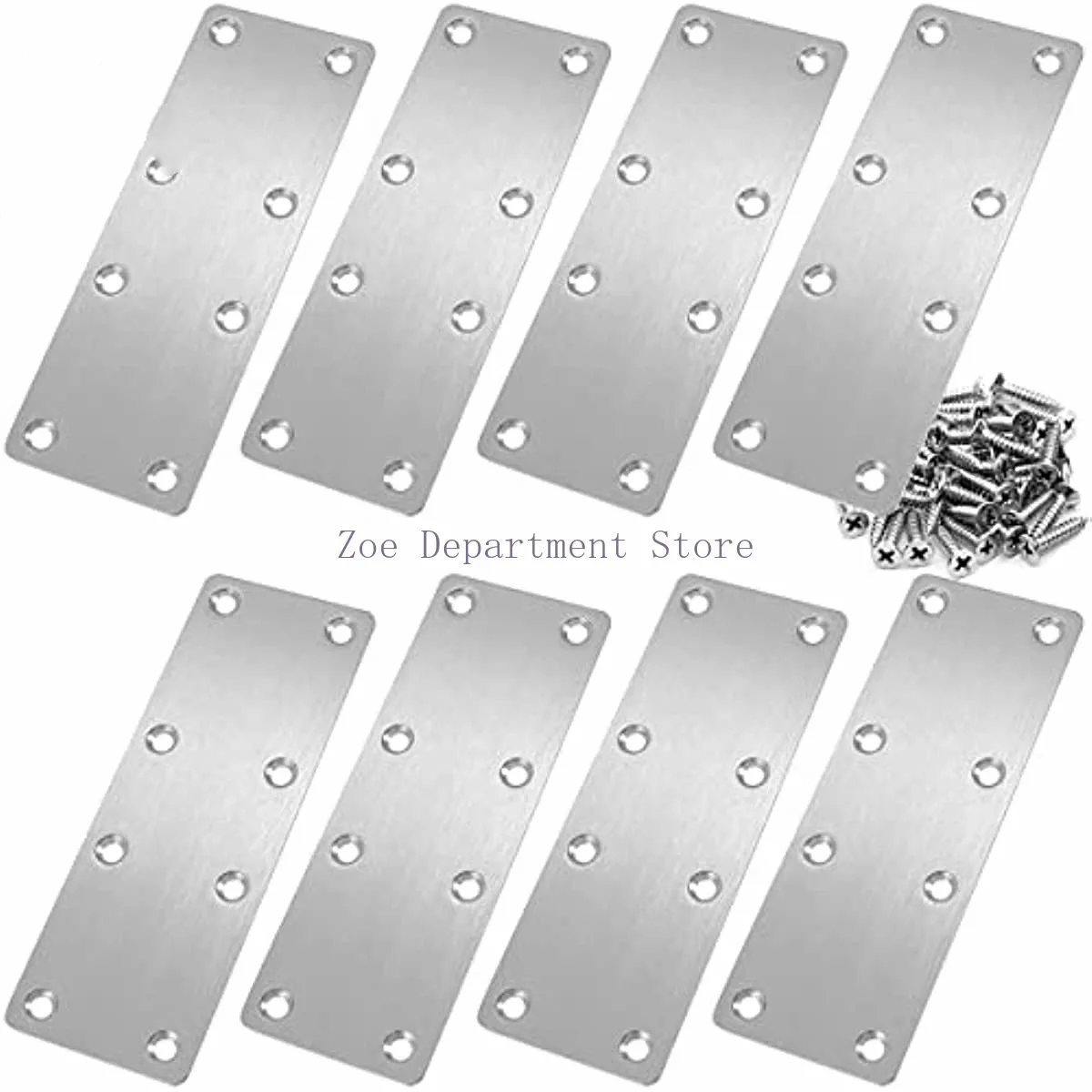 10pcs Flat Mending Plate Stainless Steel Flat Bracket Metal Straight Brace Repair Joining Fixing Bracket Wood Bracket Connector