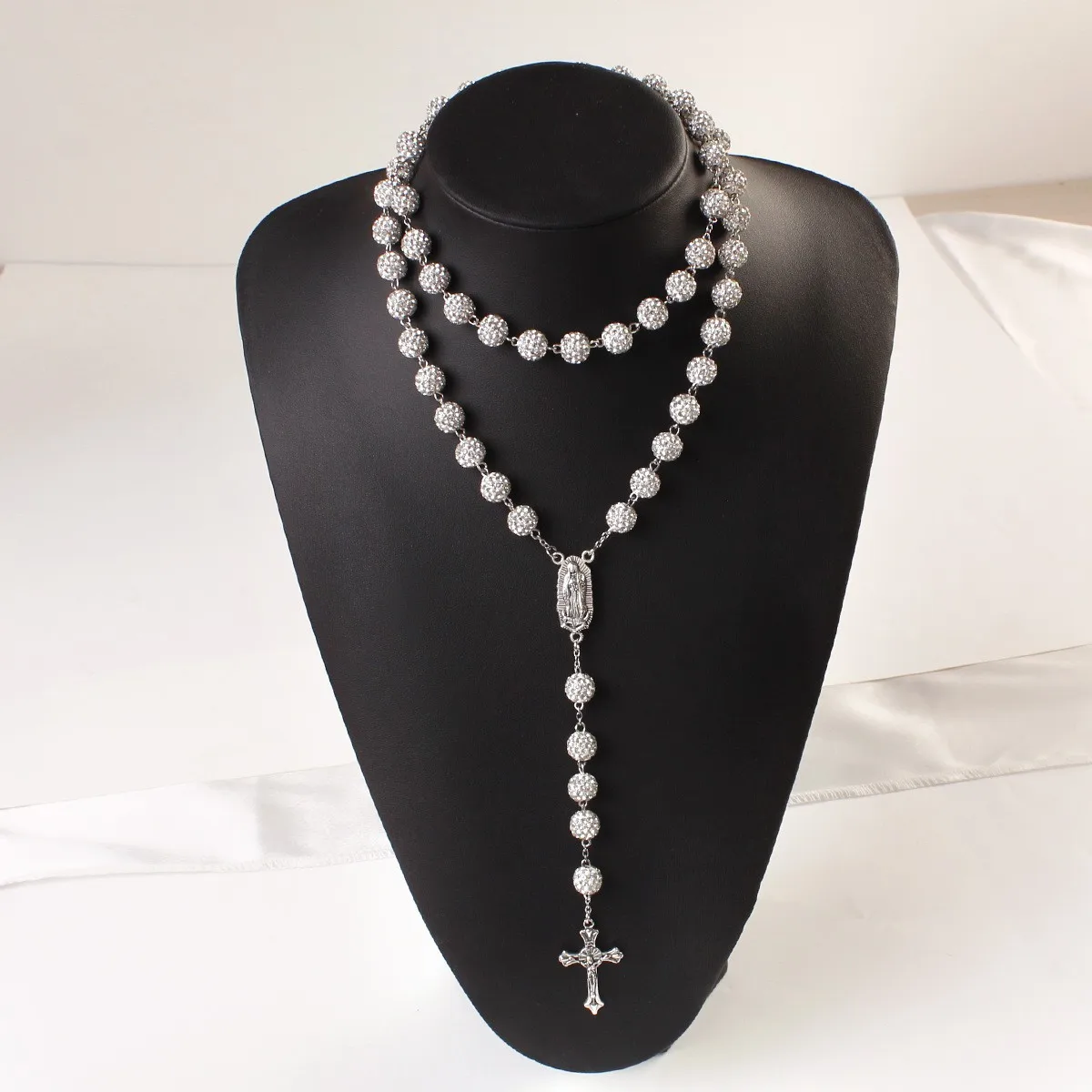 New women's six-layer high quality soft clay drill ball Necklace A B Drill Religious Vintage Personality Necklace Dropshipping