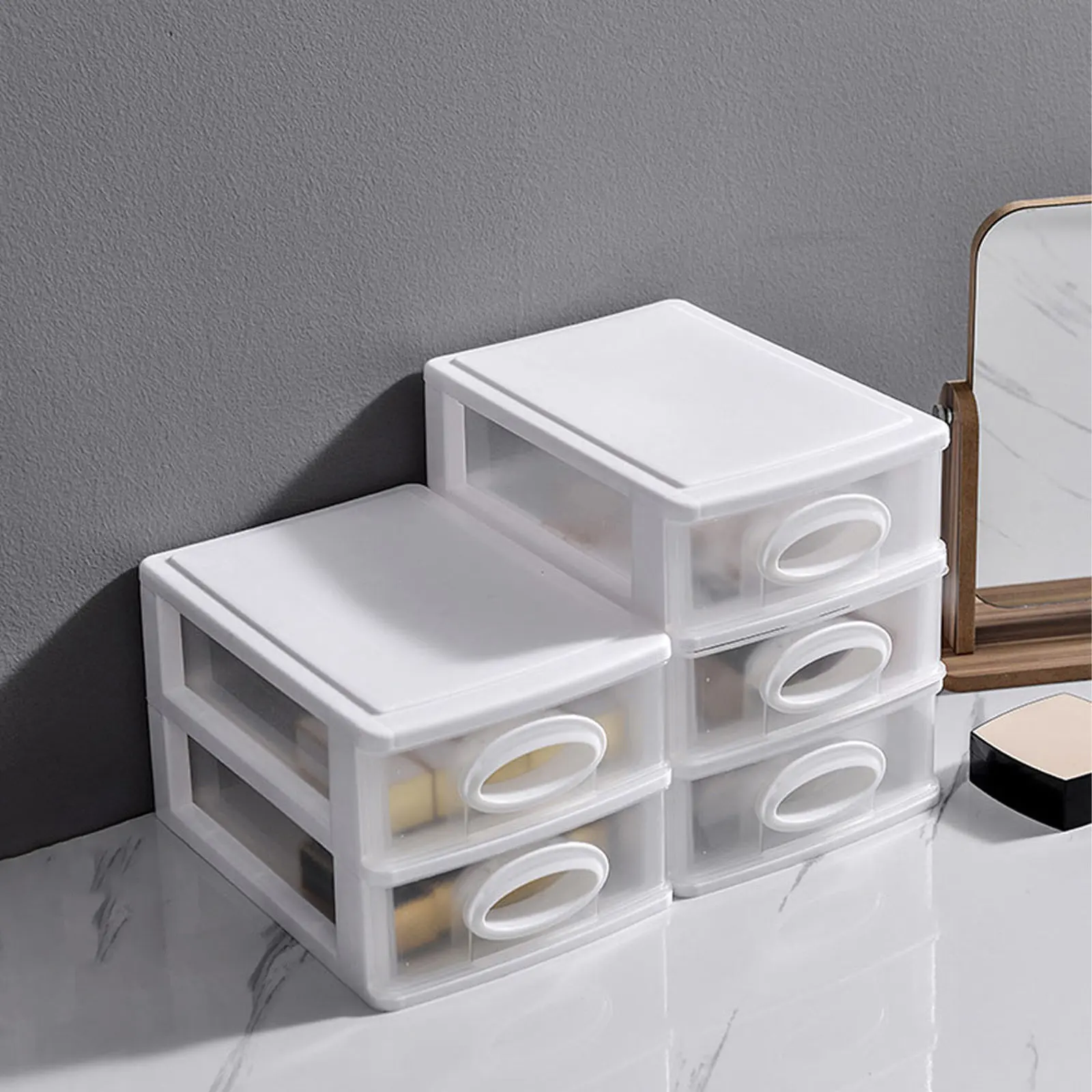 1Pcs Home Storage Box Multi-Layer Cabinet Stationery Container Desktop Organizer Waterproof High-Quality Plastic Sturdy Design