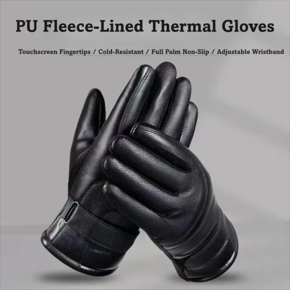 Thickened Fleece Motorcycle Gloves Waterproof Touchscreen Riding Gloves Cold Resistant Windproof Outdoor Gloves
