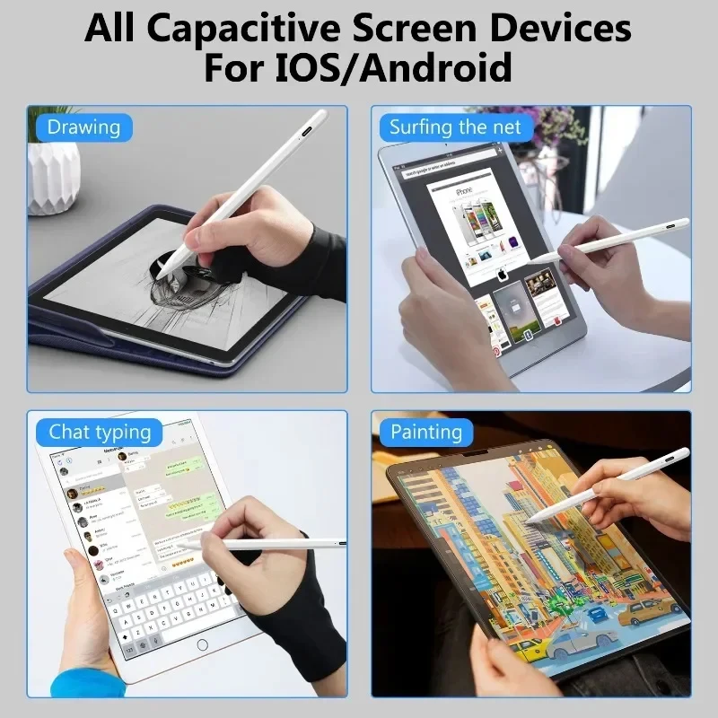قلم عالمي للهاتف المحمول اللوحي قلم اللمس لنظام IOS وأندرويد ويندوز لأجهزة Apple Ipad Pencil لـ XIAOMI HUAWEI Stylus