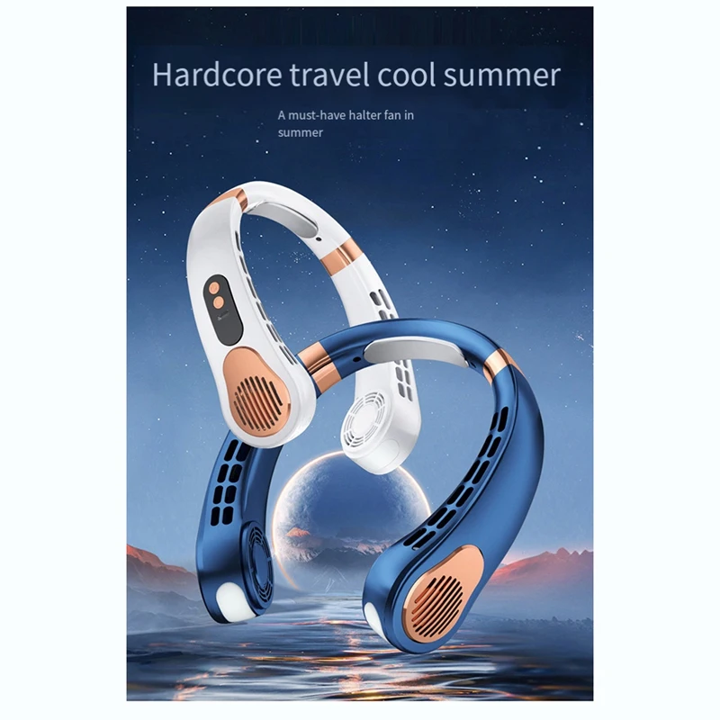 Portable Mini Hanging Neck Fan Power Ventilador Bladeless Neckband Fan Air Cooler USB Rechargeable Electric Fans