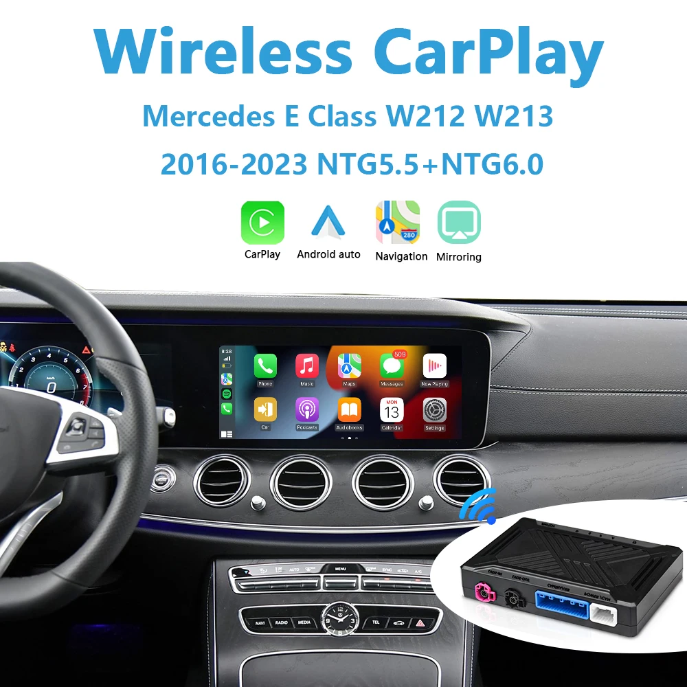 

Mercedes W212 Apple CarPlay W213 E Class Модернизация Беспроводная Android Auto Подходит Оригинальная Обновление камеры iPhone Link Plug&Play