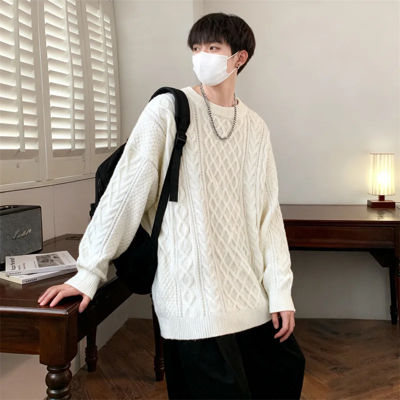 

ZAZOMDE классический американский ретро вязаный свитер мужской зимний толстый теплый однотонный пуловер повседневный вязаный топ в консервативном стиле