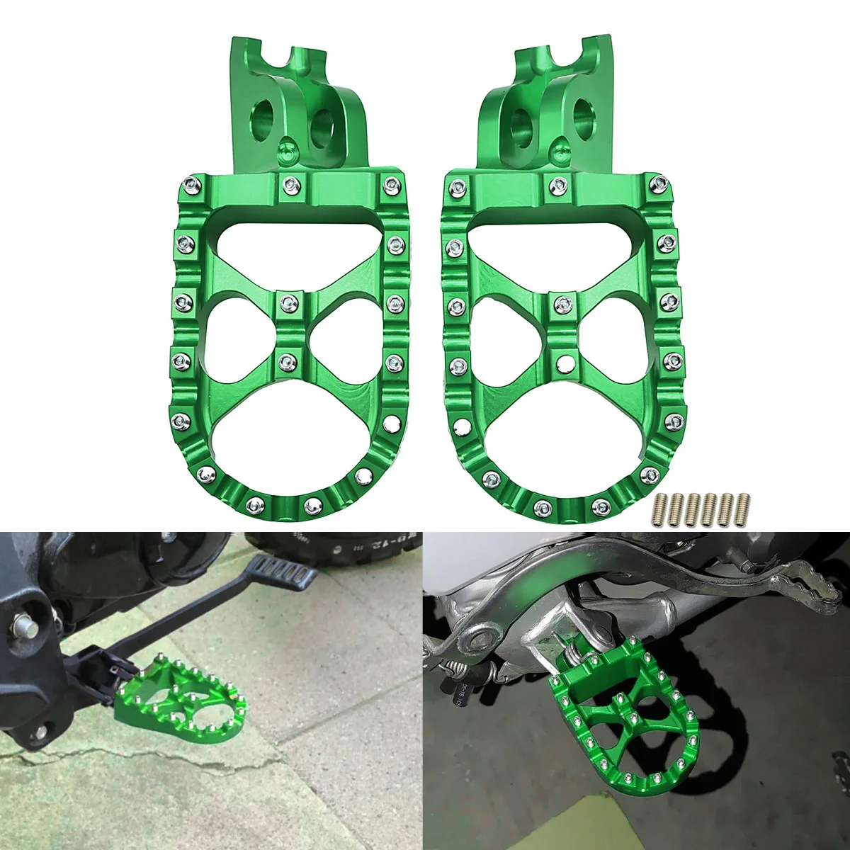 Motorcycle CNC FootRest Footpegs Foot Pegs Pedals For Kawasaki KX250 KX450 2019 2020 KX250F KX450F 2017 2018 KLX450R 2008-2023