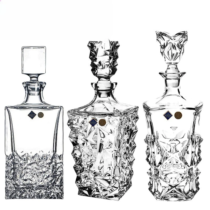 

Crystal glass foreign wine bottle Whiskey bottle wine jug Household red decanter