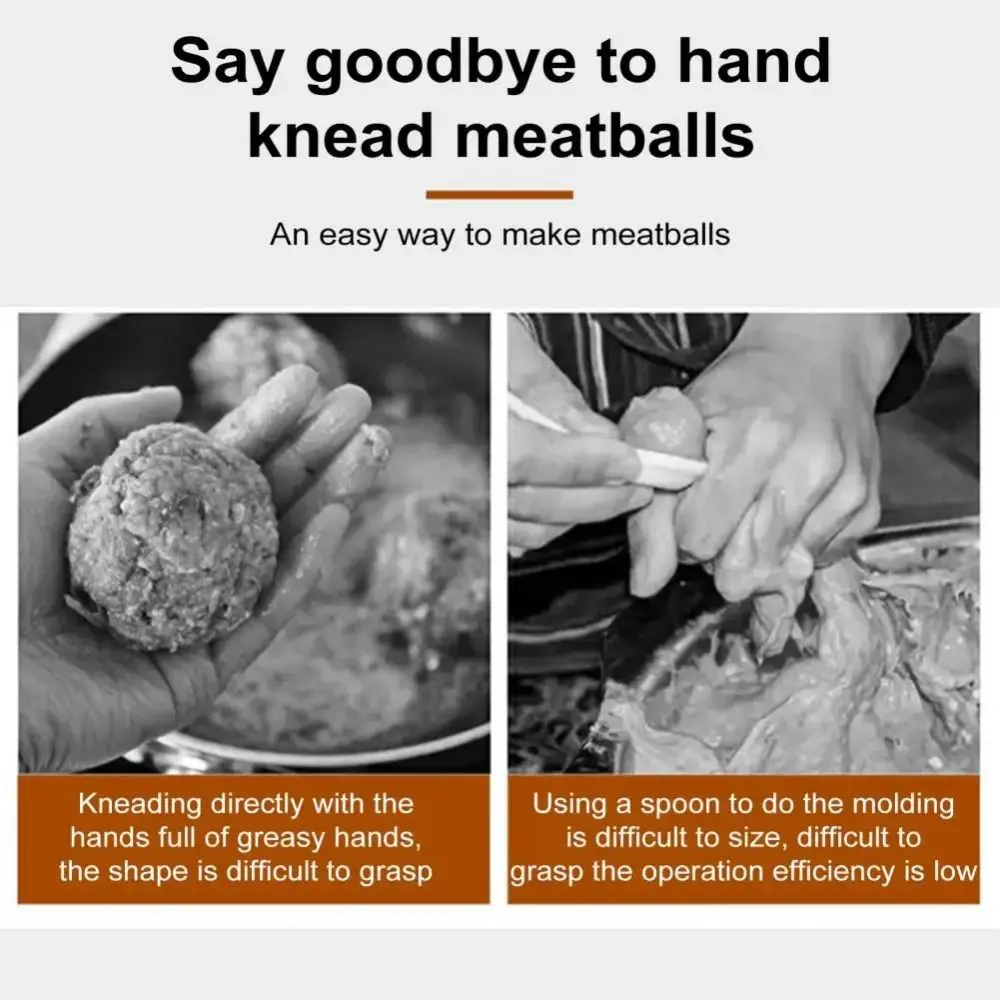 

1Pcs Stainless Steel Meatball Spoon Dishwasher Safe Hand Squeeze Meatball Maker Easy Peeling Pressin Meatball Scoop