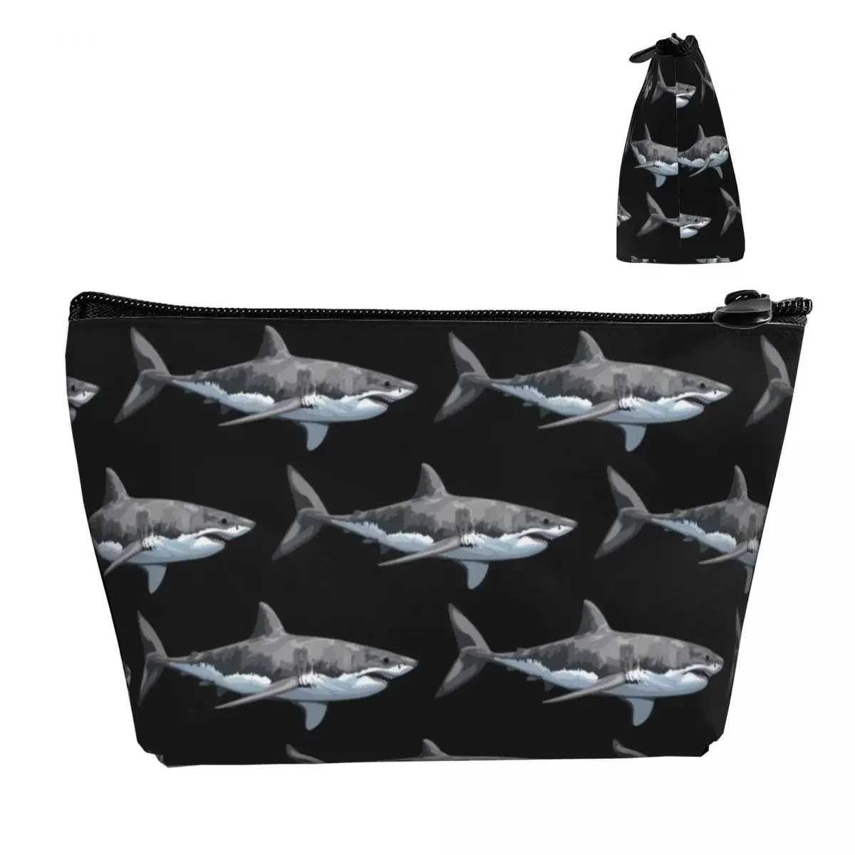 Great White Shark Travel Cosmetic Bag Makeup Bag Lipstick Bag Cosmetic Case Portable Organizer For Women Ladies Gift