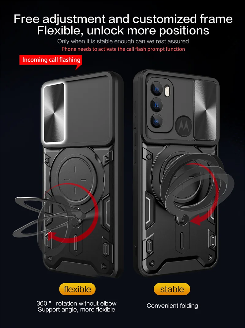 Per Motorola Moto G60 G 60 custodia magnetica per auto supporto per armatura ad anello in metallo per Moto G60S MotoG60 S Slide Camera Protection