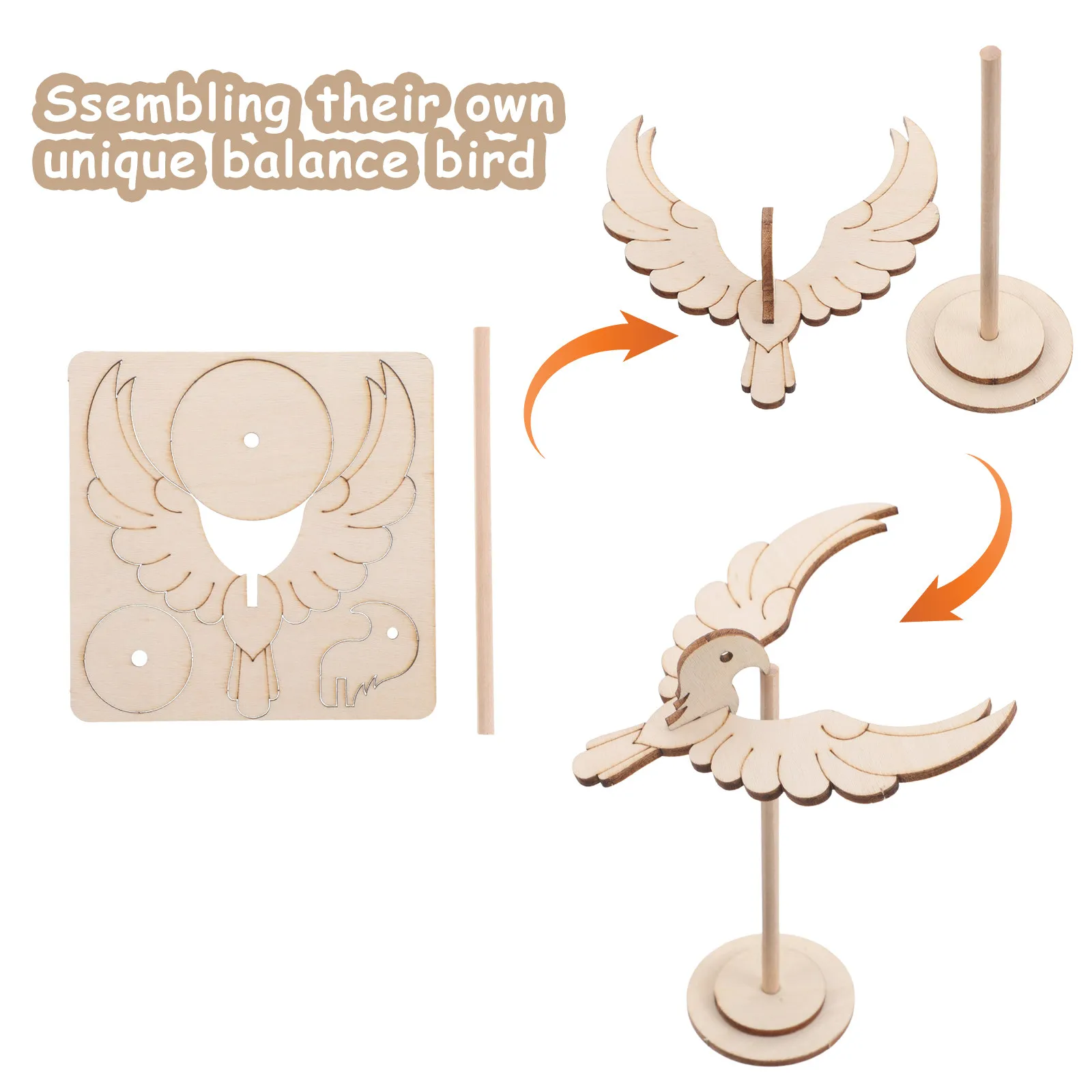 6Pcs Wooden Balance Bird Creative DIY Stem Science Game Enhances Motor Skills Critical Thinking Eagle Gravity Physics