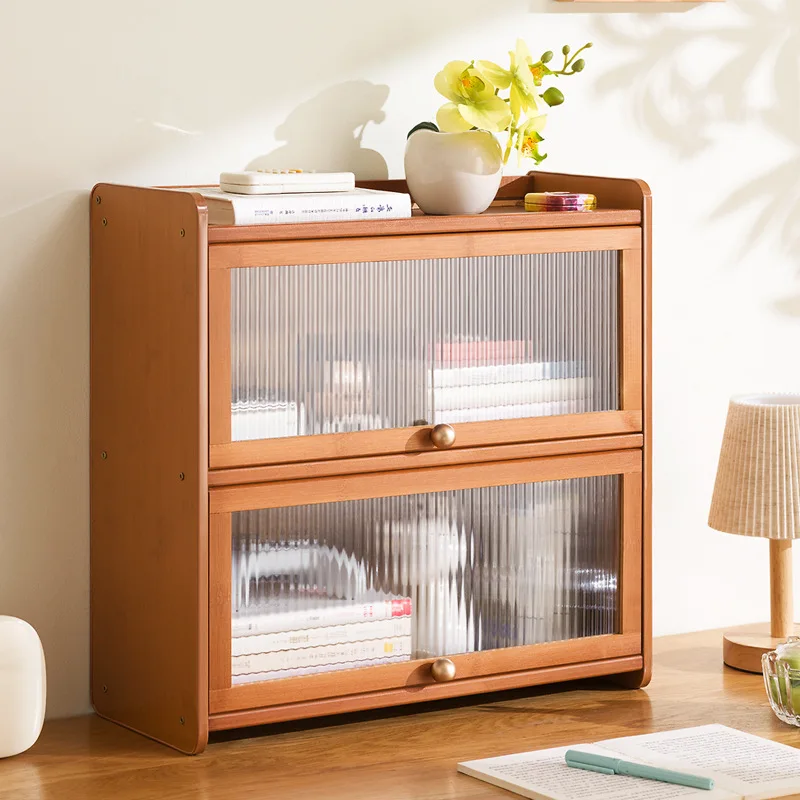 Desktop Solid Wood Bookshelf Shelf Bedroom Office Desk Small Multi-layer Shelf Desk Storage Simple