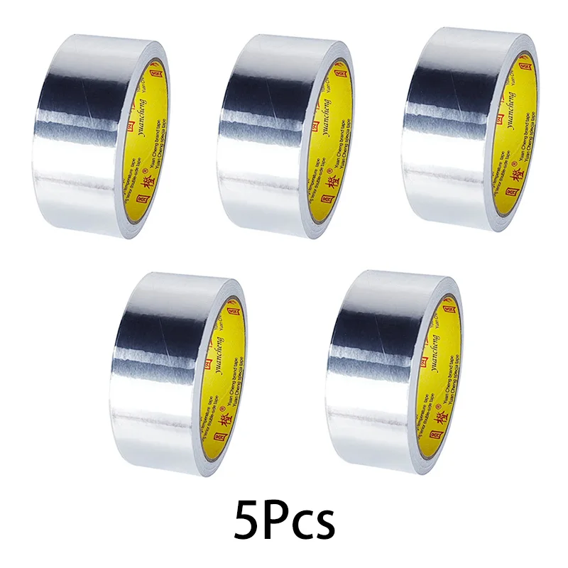 1 Rolle hochtemperaturbeständiges Aluminiumfolienband, wasser- und ölbeständig, flammhemmend und sonnenbeständig, handreißbar