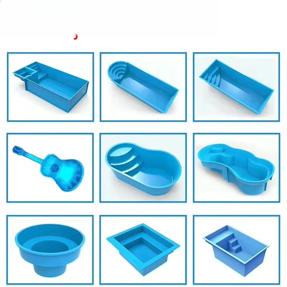 Factory Luxury Large Outdoor Swim Pool Spa Mosaic Rectangular 8m 10m Family House Modular Inground Fiberglass Swimming Pool