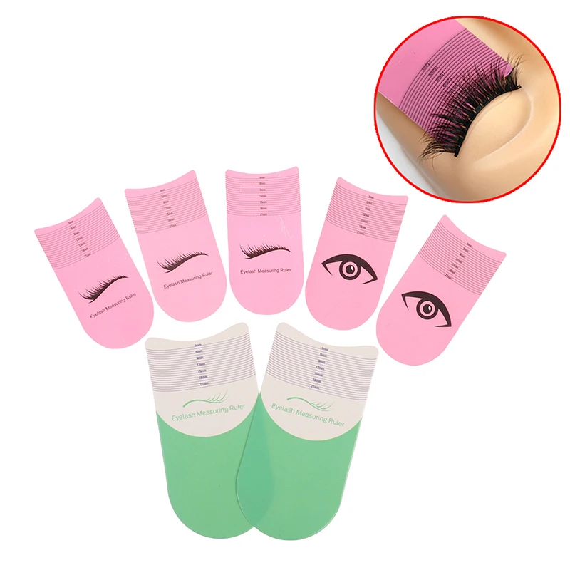 10Pcs Eyelash Length Measuring Ruler Portable Eyebrow Soft Plastic Ruler Makeup Tool 3-21mm Eyelash Extension Growth Accessory