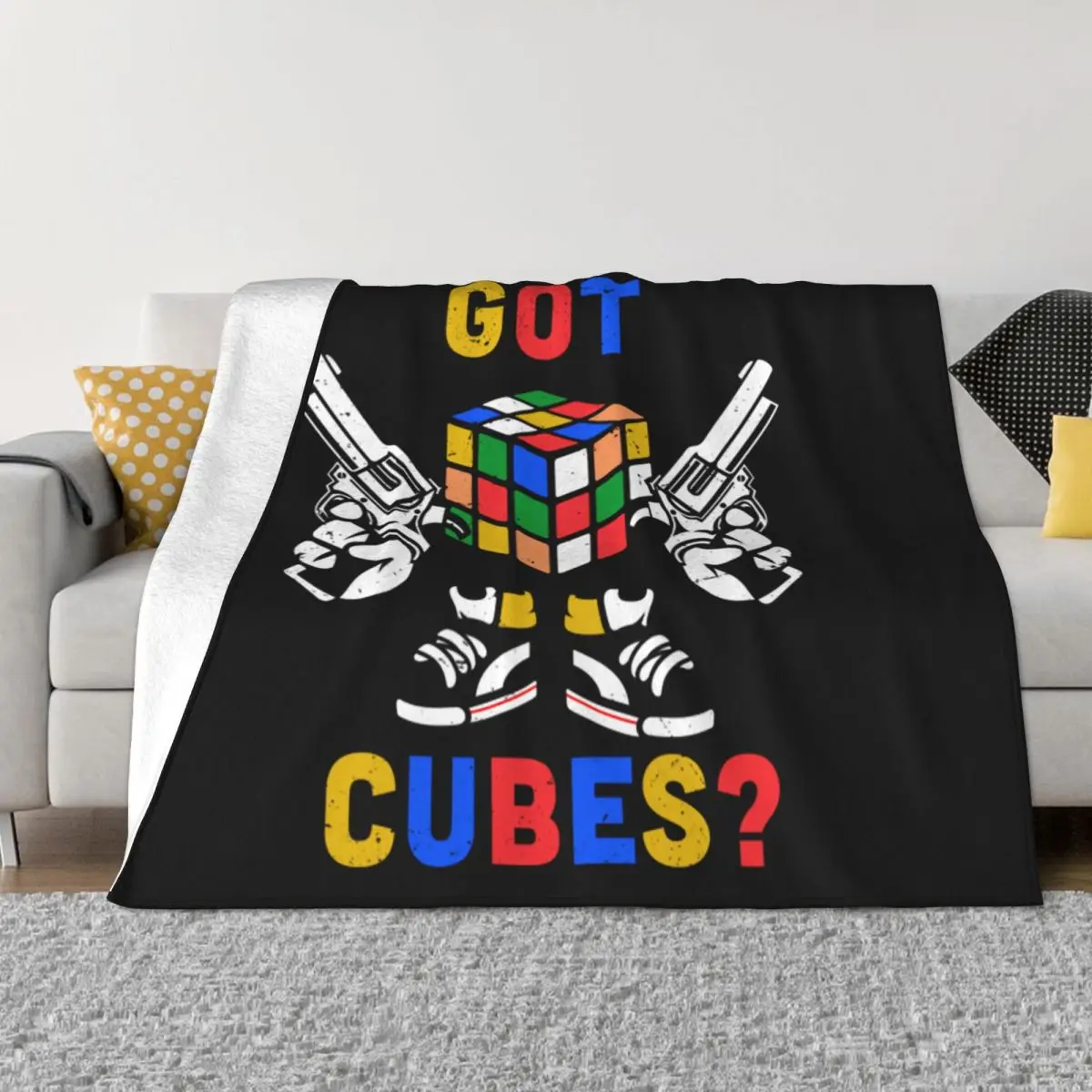 Got Cubes Rubiks Blankets Breathable Soft Flannel Math Rubik Rubix Rubics Player Cube Throw Blanket for Sofa Office Bedding