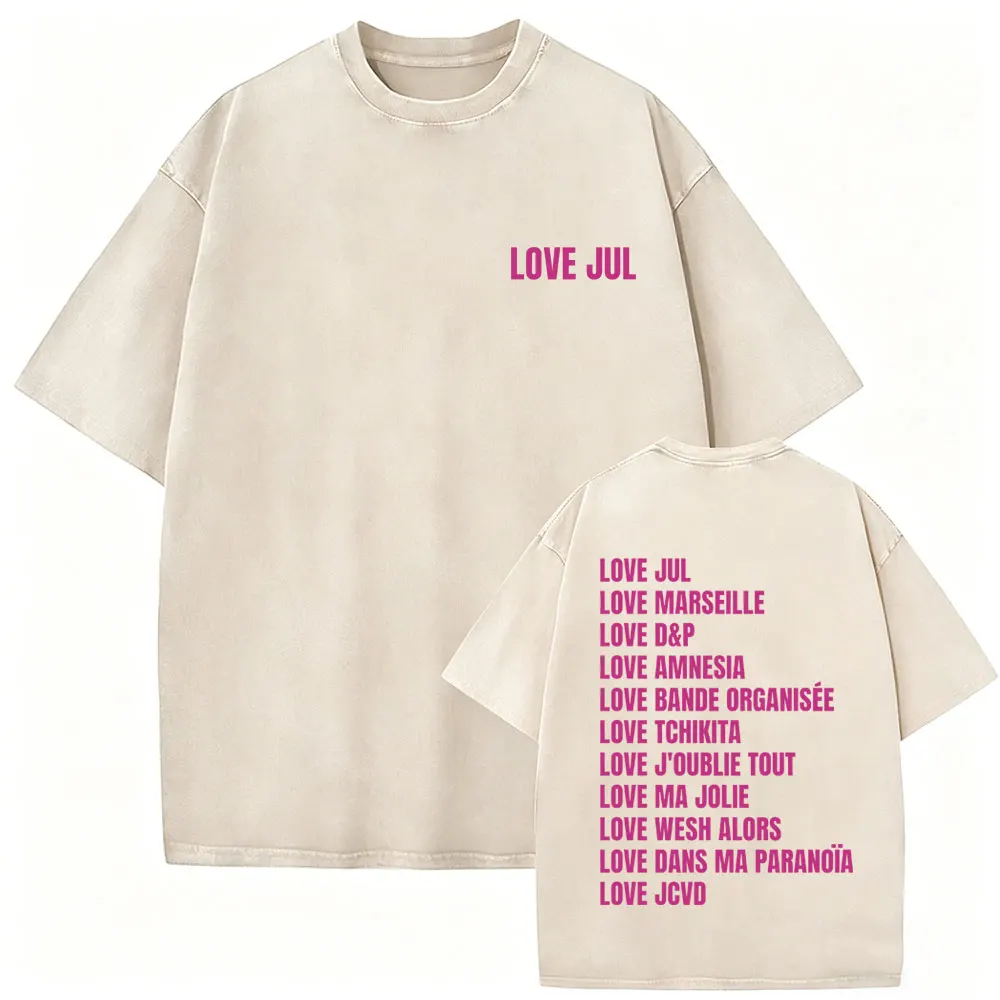 Love Jul 2026 Merch Vintage Washed T Shirt Men Women Clothing Hip Hop Pop Music T-shirt Fashion High Quality T-shirts Streetwear