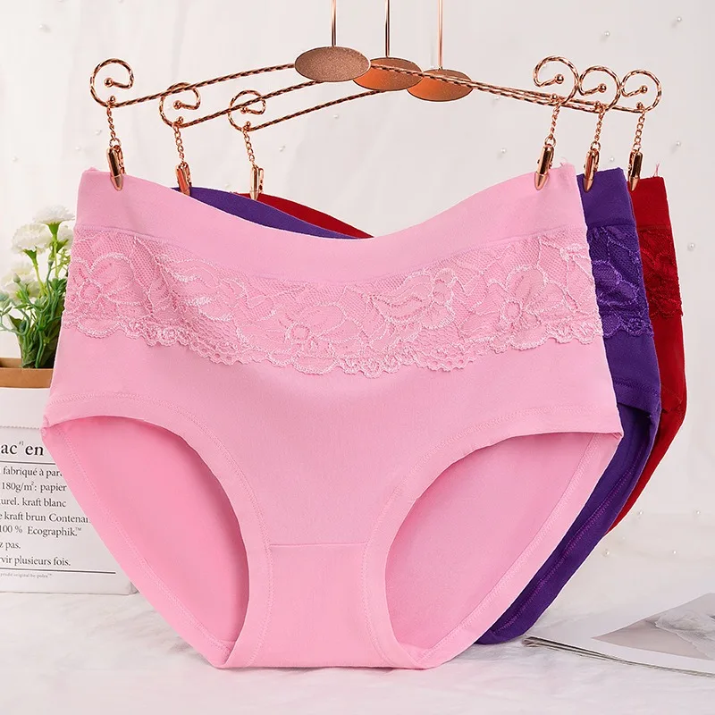 

Women's high waisted comfortable plus size underwear for middle-aged and elderly mothers, Modal triangle shorts