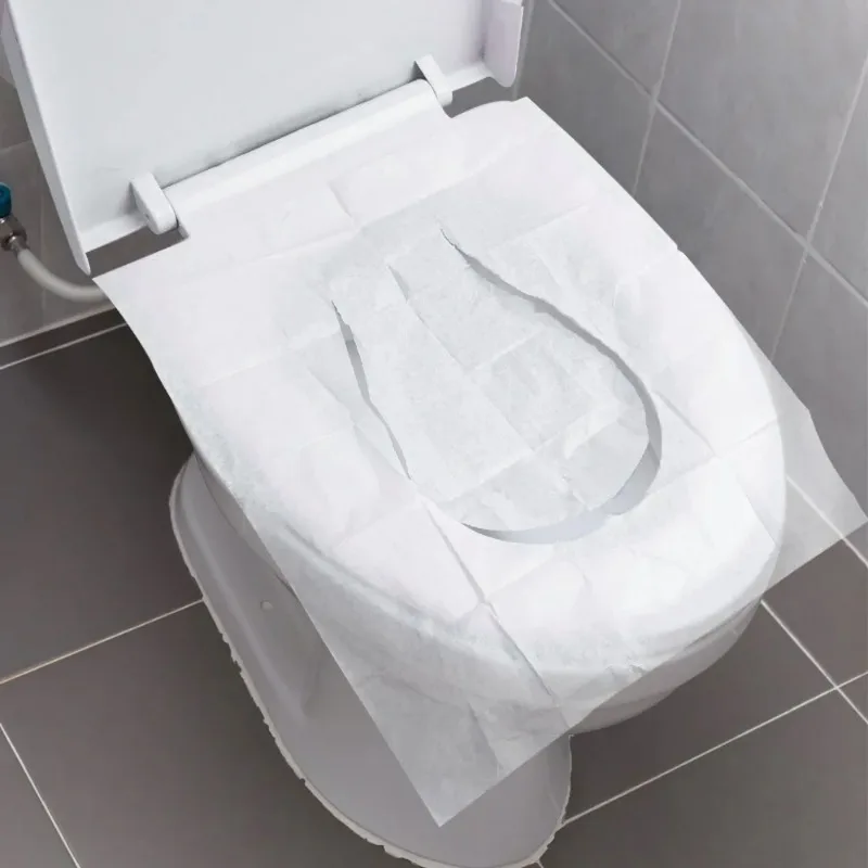 100PCS Disposable Toilet Seat Cover Portable Travel Camping Hotel Bathroom Degradable Waterproof Toilet Mat Accessories image 3