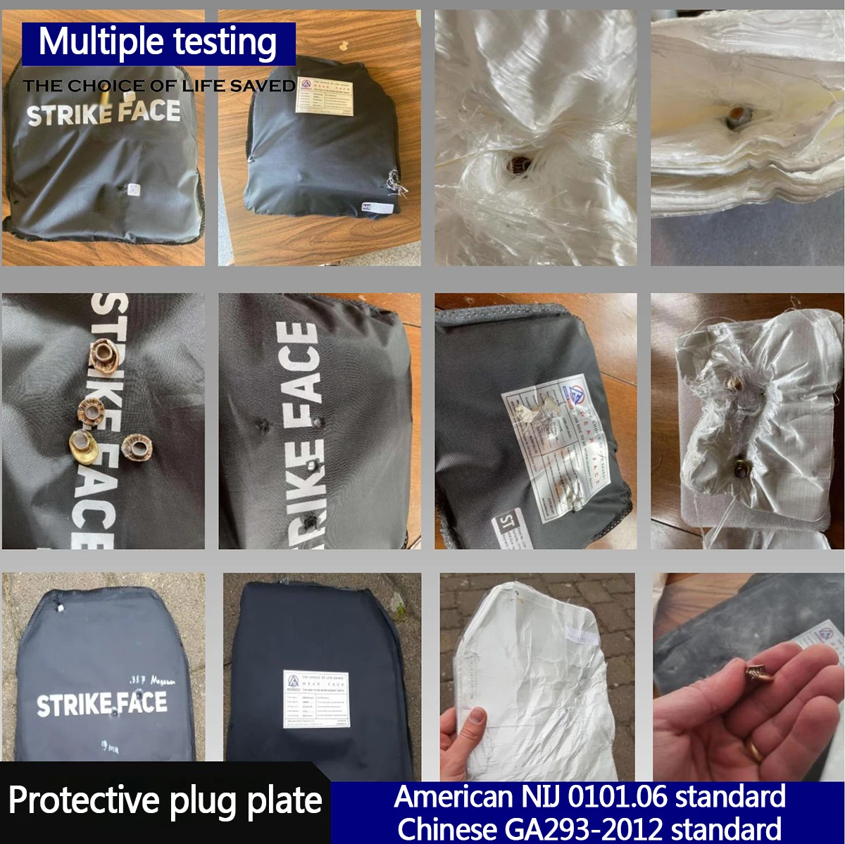 Uhmwpe soft protective plug board 250x300mm NIJ3A GA2 level multiple test report lightweight and customizable