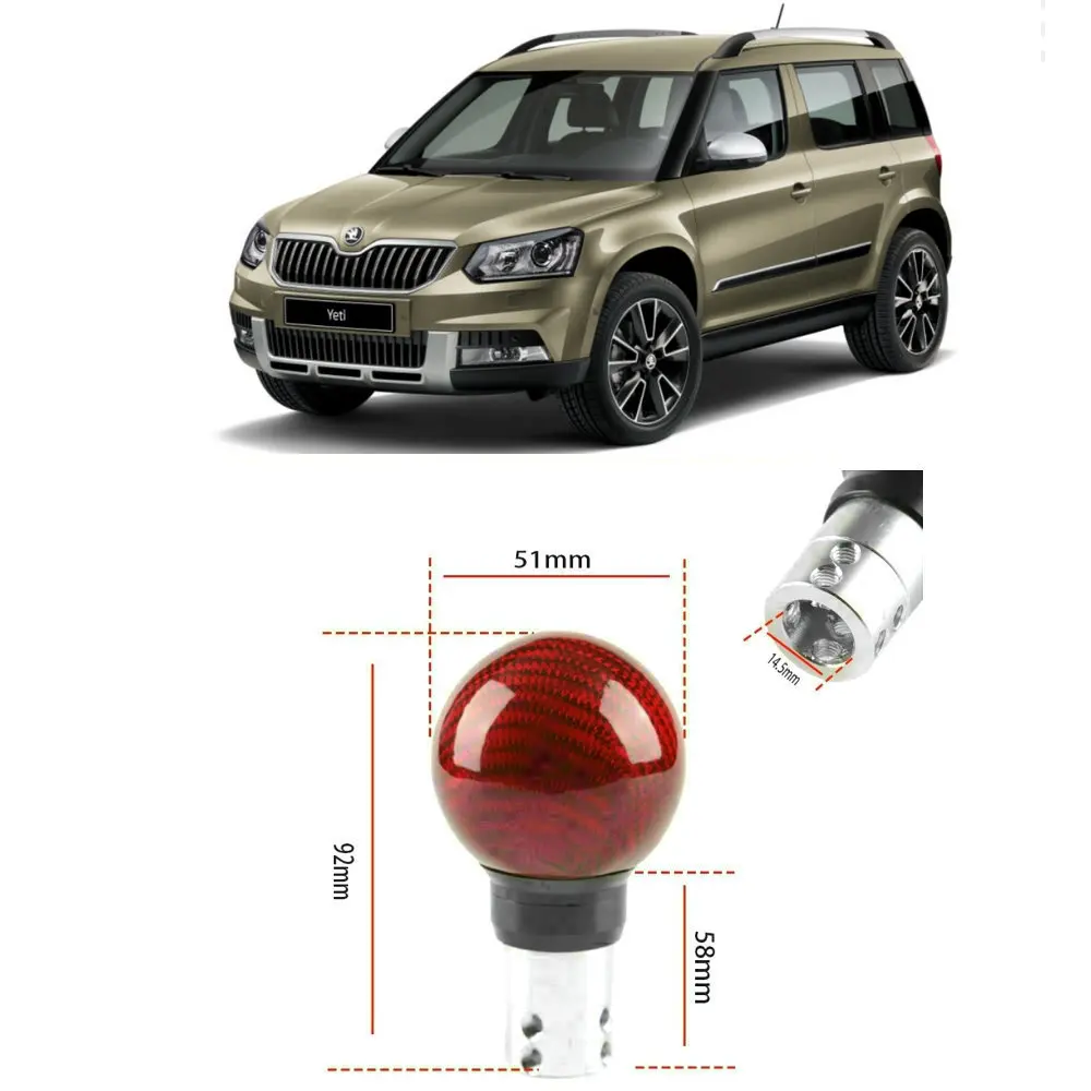 

1x Car Accessories Modified Carbon Fiber Shift Knob For Skoda yeti superb ctavia accessories Citigo